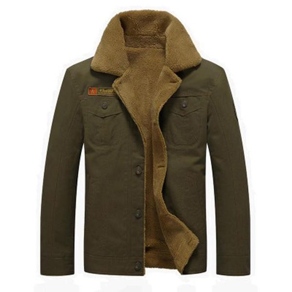 Men Fur Collar Army Tactical Jacket