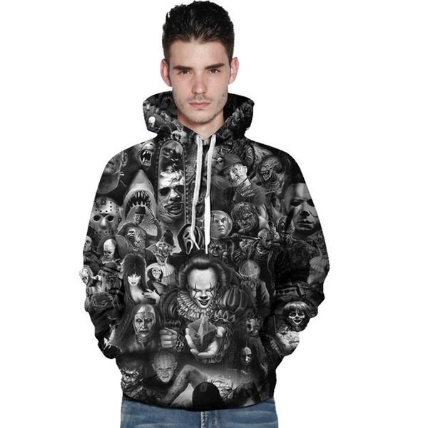 Unisex Characters Skull 3D Printed Hoodies