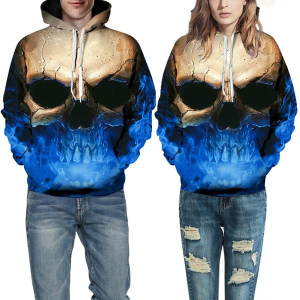 Unisex Characters Skull 3D Printed Hoodies