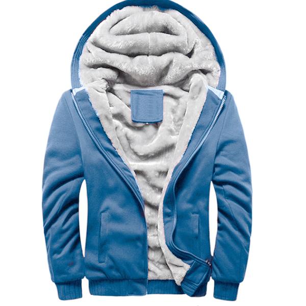 Winter Men's Hooded Long Sleeve Zipper Jacket